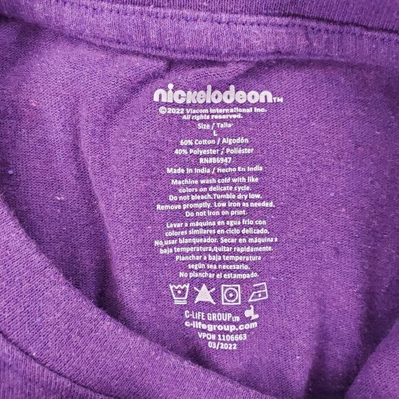 Nickelodeon Rugrats Reptar '91 Retro Style Purple Tee w/ Japanese Text Y:L A:S - Picture 7 of 10
